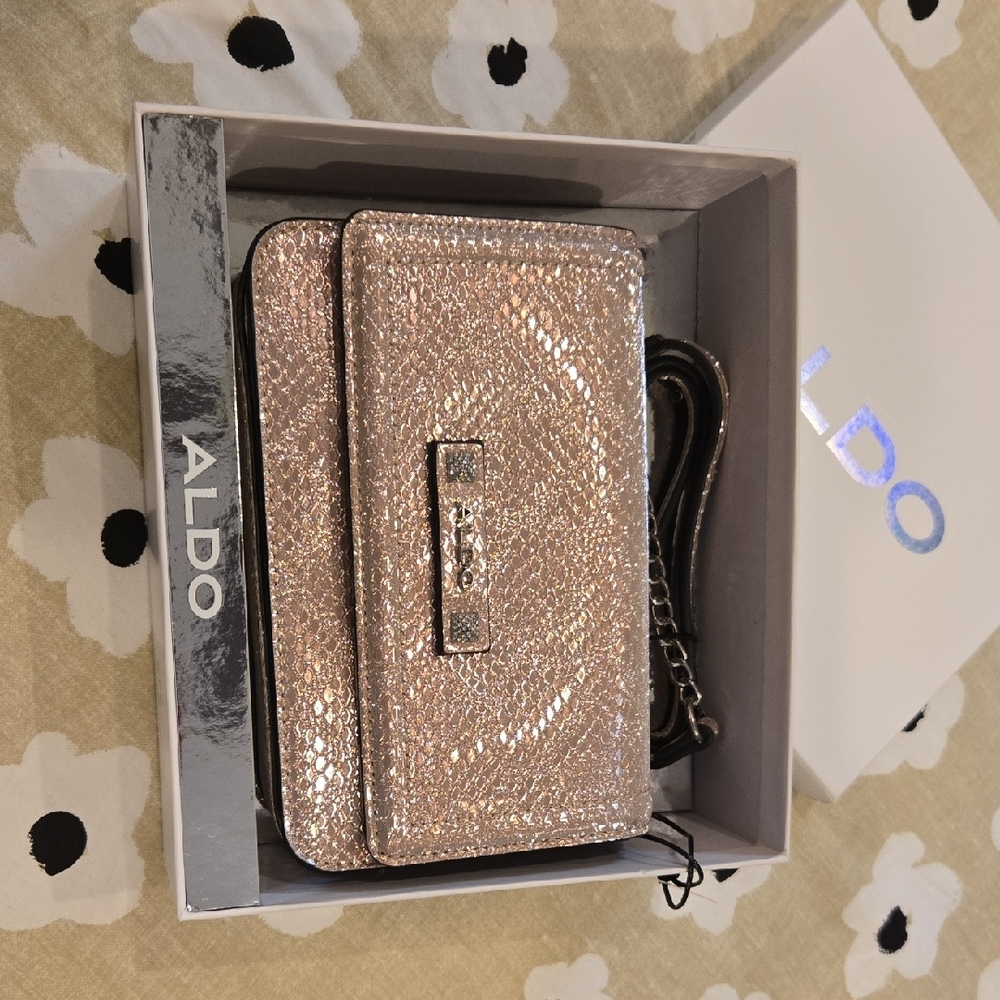 Aldo Glittering Rose Gold Clutch